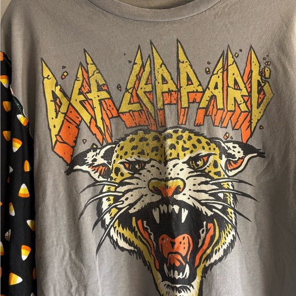 Def Leppard Upcycled Vintage Kantha Quilt Butterfly Poncho Shirt , Size Large - Picture 3 of 12